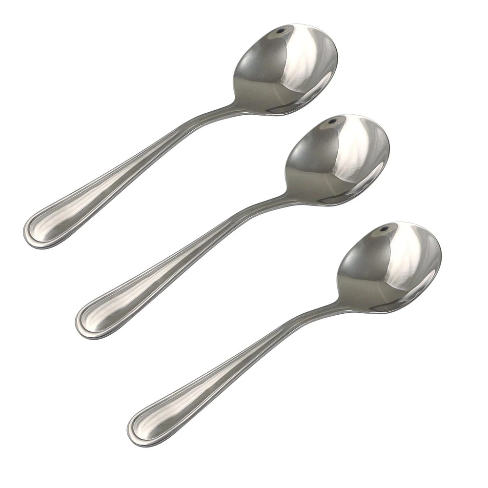 Mainstays Fleetline 3 Piece Stainless Steel Soup Spoon , Silver, MS Fleetline Soup Spoons