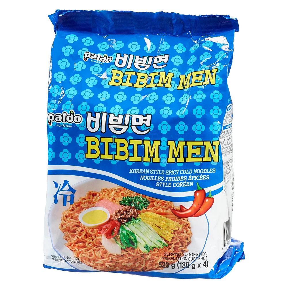 Paldo Bibim men (spicy cold noodles), 130g x 4
