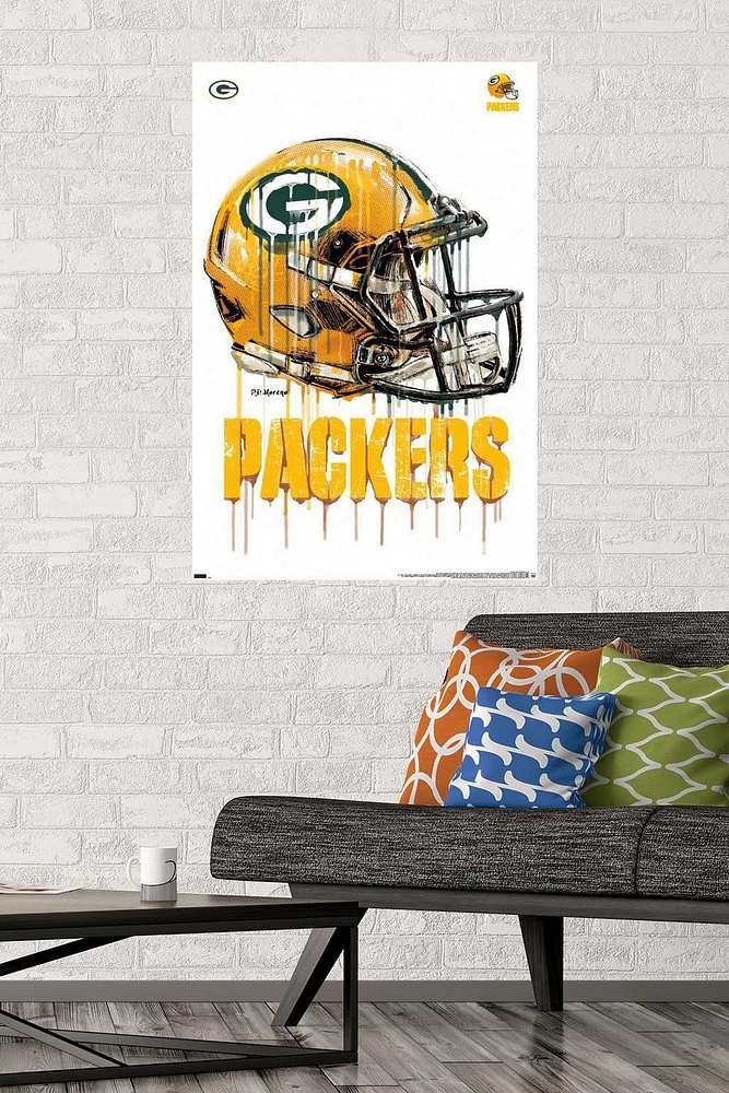 NFL Green Bay Packers - Drip Helmet 20 Wall Poster