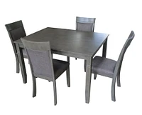 K-Living Nellie Ensemble de salle à manger en bois massif 5 pièces avec 1 table et 4 chaises