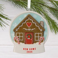 Décoration Hallmark de Noël (Boule à neige, maison de pain d'épices, 2024, céramique)
