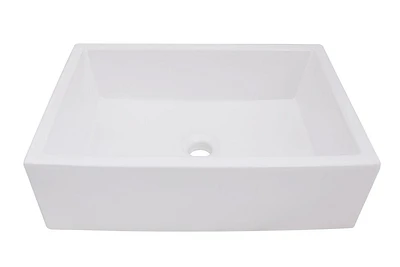 American Imaginations 20-in. W Above Counter White Bathroom Vessel Sink For Deck Mount Center Drilling AI-27740