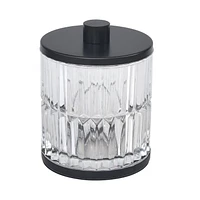 bocal en verre hometrends avec garniture en métal noir Bocal couvert de verre