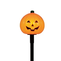 Way to Celebrate Halloween 3-Piece Pumpkin Lawn Stakes, with 3 Clear C7 Bulbs