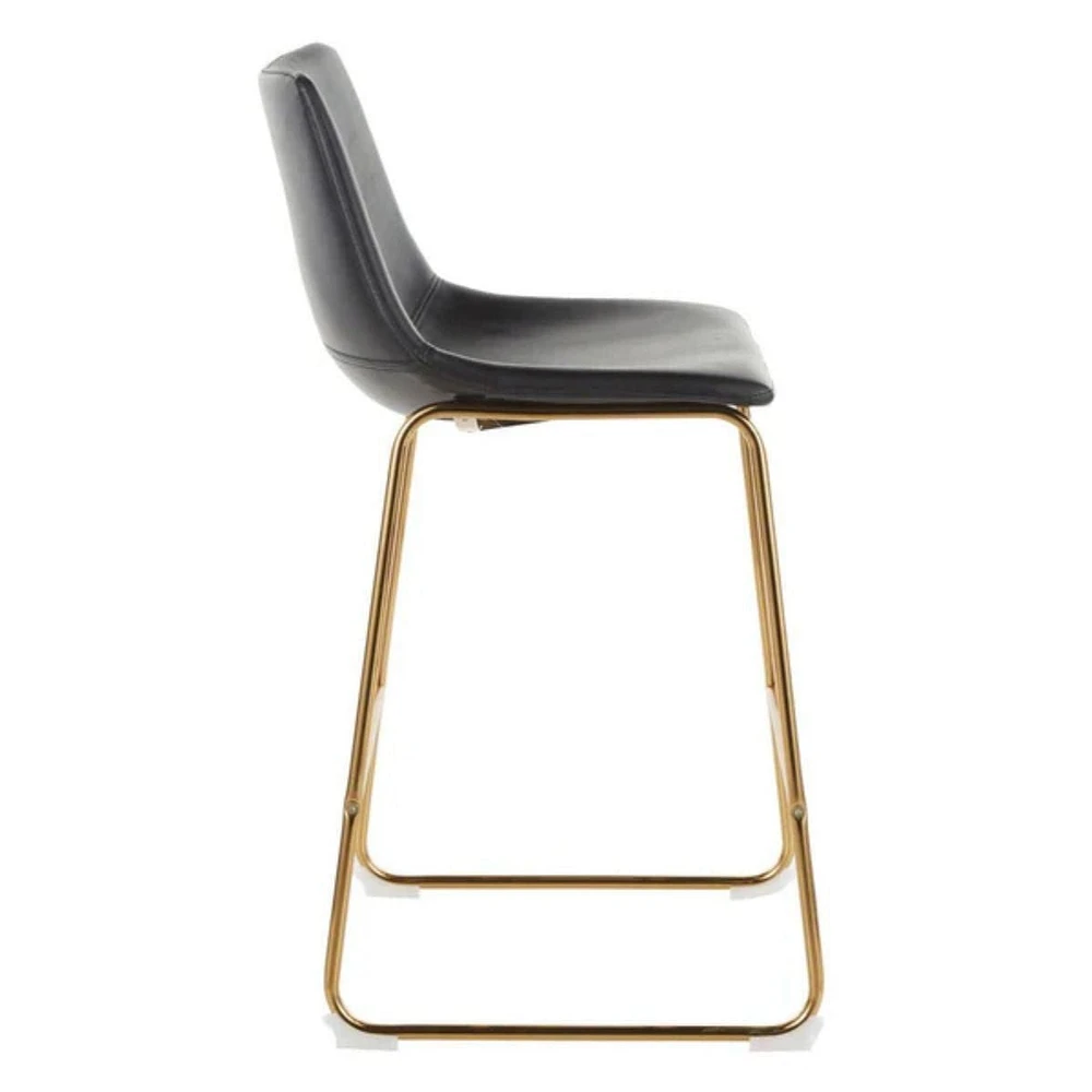 Tabouret de bar Heavenly Collection en PU avec pieds dorés LOT DE 2