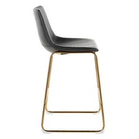 Tabouret de bar Heavenly Collection en PU avec pieds dorés LOT DE 2
