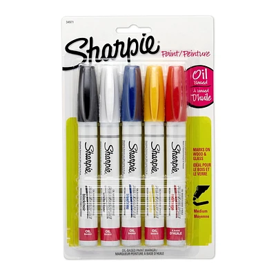 Sharpie Oil-Based Paint Markers, Medium Point, Assorted Colours