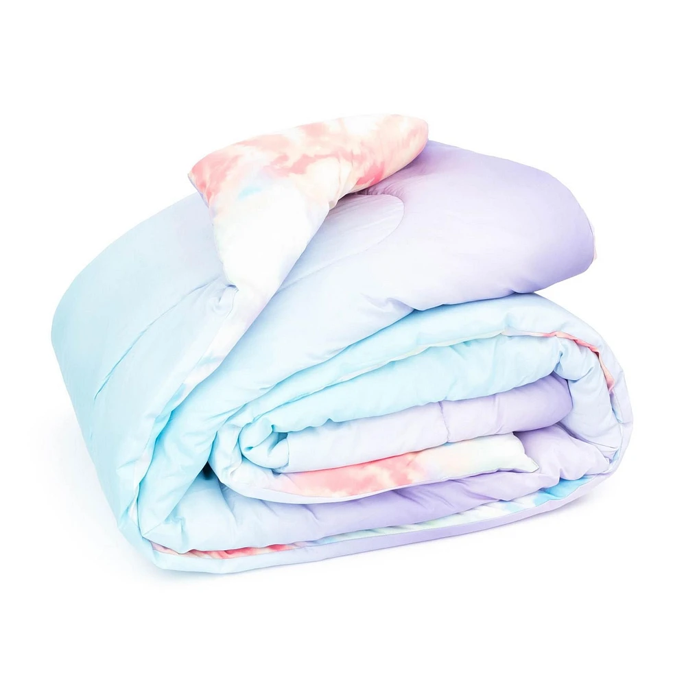 Justice Tie-Dye 3-Piece Twin/Full Reversible Comforter Set with Decorative Pillow