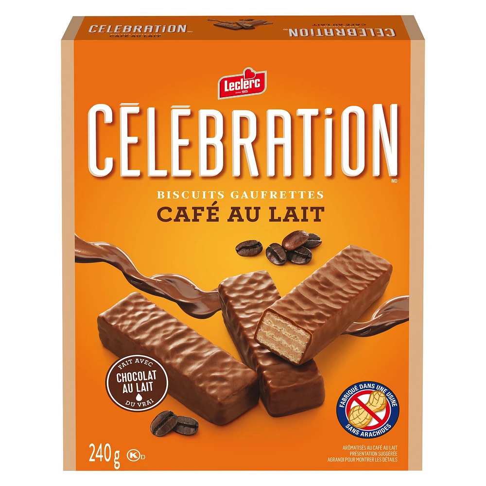 Celebration Leclerc Café au Lait Wafer Cookies, 240 g / Boxed Cookies