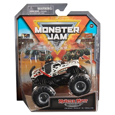 Monster Jam, Monster truck Monster Mutt Dalmatian officiel, véhicule en métal moulé, échelle 1:64, jouets pour garçons à partir de 3 ans