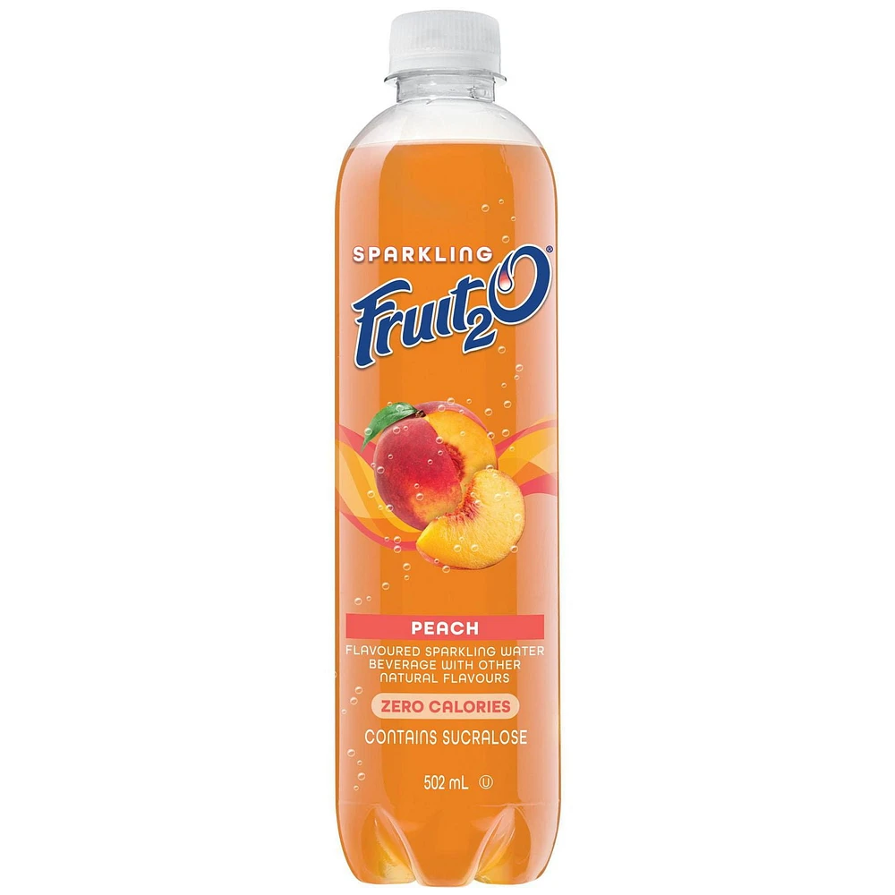 FRUIT2O SPARKLING PEACH, 502ML