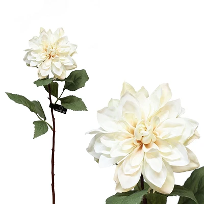 Danson Décor, Tige de Fleur Dahlia, Crème 30 Pouces - 12 Unités