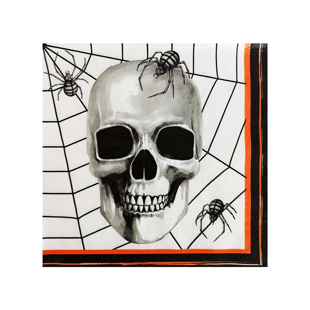 Serviette en papier crâne d'Halloween de 13 pouces