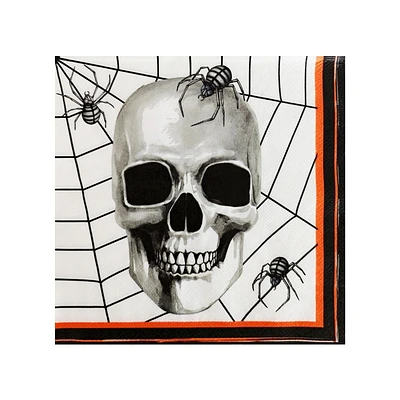Serviette en papier crâne d'Halloween de 13 pouces