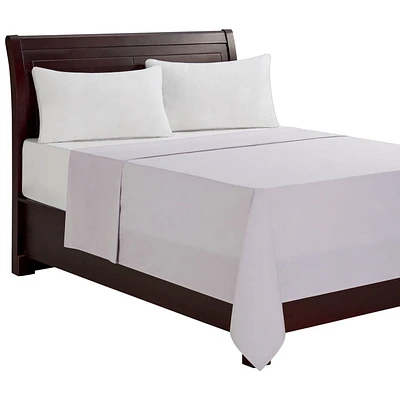 hometrends 300 TC Brushed Percale Flat Sheet, Size: Twin - King