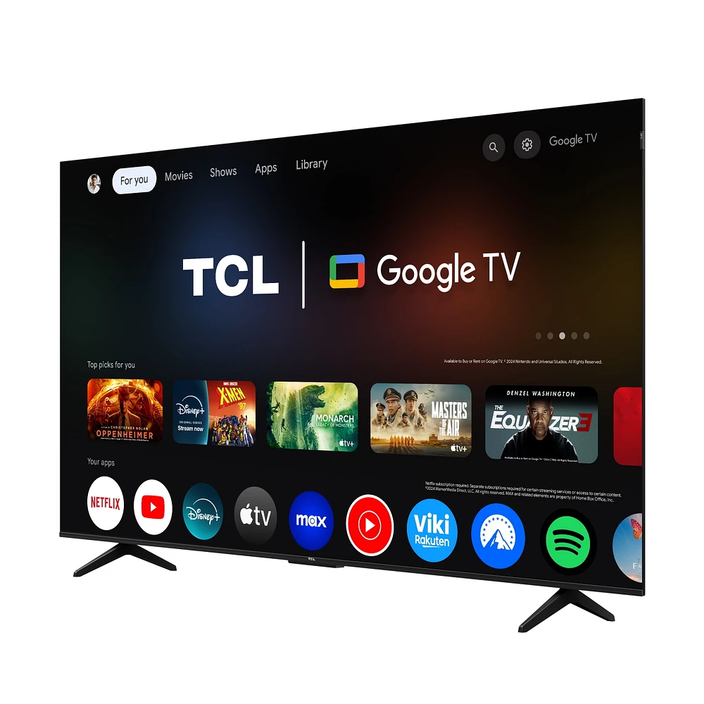 Téléviseur intelligent TCL QLED 4K UHD HDR de 85" Série Q avec Google TV – 85Q51K