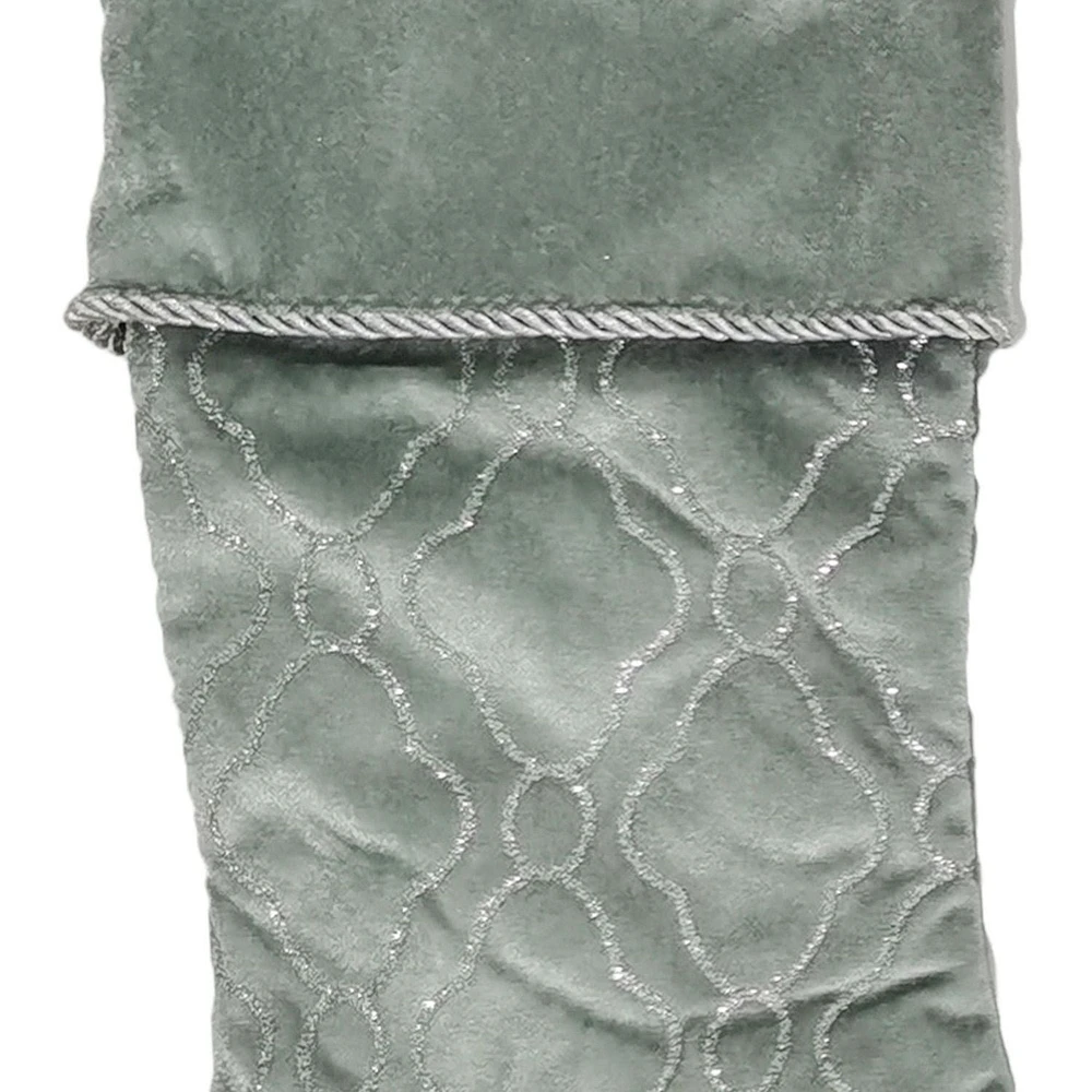 Holiday Time 20 inches silver velvet stocking