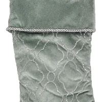 Holiday Time 20 inches silver velvet stocking