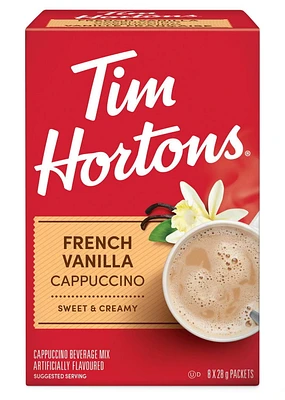 TIM HORTONS VANILLE FRANÇAISE CAPPUCCINO 8CT Paquet de 8CT X 28g