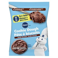 Pillsbury Pâte à biscuits aux pépites de Double chocolat, Prête à cuire 454 g, 12 Biscuits