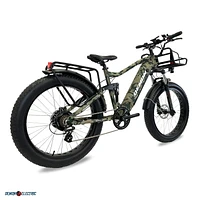 Demon Electric 26" Hunting Electric Bike, 750W Fat-Tire Electric Bicycle, 32km/h Off-Road E-Bike, Electric Mountain Bike with SHIMANO 7 Speed Gear - Camo