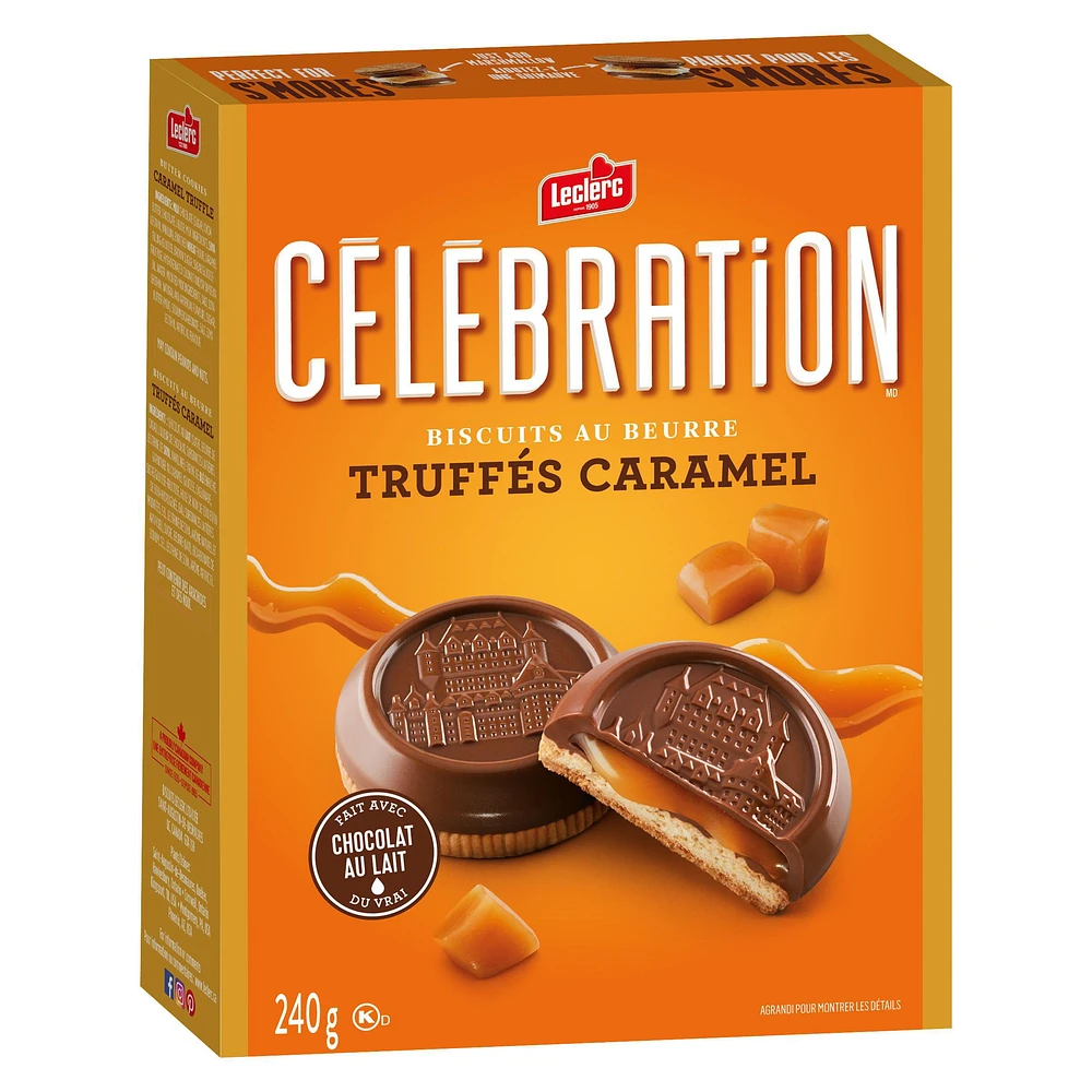 Celebration Milk Chocolate Top Butter Caramel Truffle Cookies, 240g / Boxed Cookies