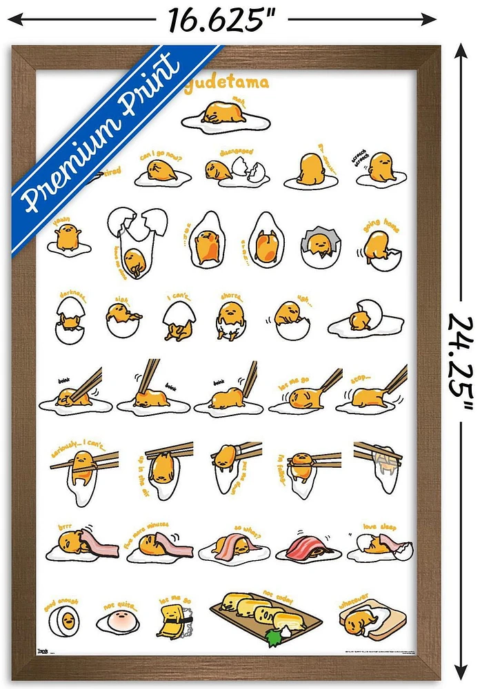 Gudetama - Grid Wall Poster, 14.725" x 22.375"