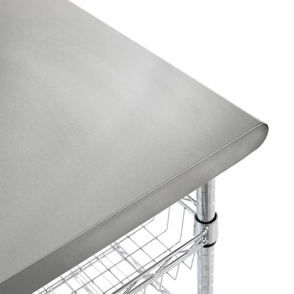 Chariot de cuisine en acier inoxydable Seville Classics, 30" x 20" x 36"
