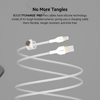 Belkin BoostCharge Pro Flex Braided USB A to Lightning Cable 2M/6.6FT - MFi Certified 20W Power Delivery iPhone Charger Cord - Apple Charger USB A Cable - Fast Charging - iPhone 14, iPhone 13 - White