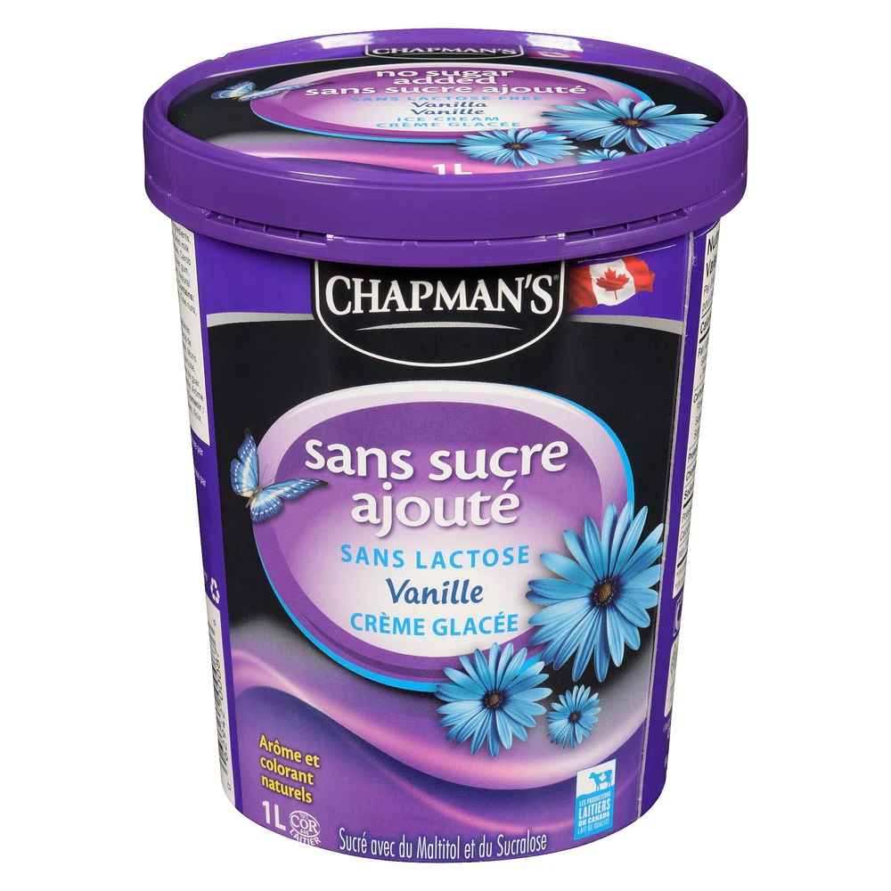 Chapman's No Sugar Added/Lactose Free Vanilla Ice Cream, 1L