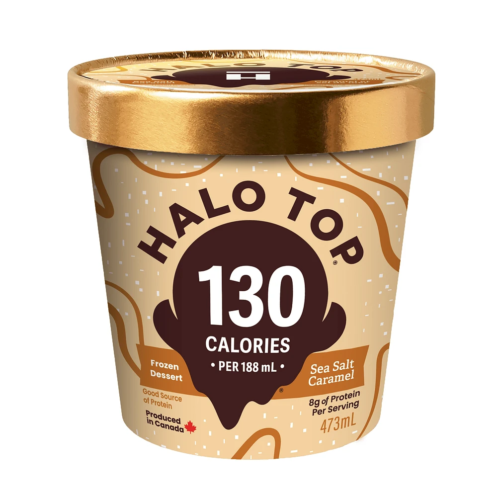 Halo Top Sea Salt Caramel Frozen Dessert - 437ml, Halo Top Sea Salt Caramel 437ml