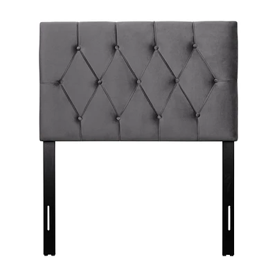 CorLiving Catalina Twin Size Diamond Tufted Velvet Headboard