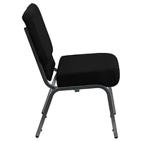 Flash Furniture Hercules Series 21''W Stacking Church Chair in Black Fabric