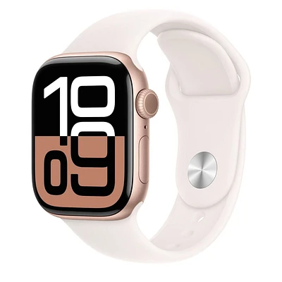 Apple Watch Series 10 - 42mm - GPS - Rose Gold Aluminium Case with Light Blush Sport Band - S/M Watch Series 10
