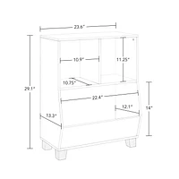 Unité de rangement pour jouets 24 po (61 cm) à plusieurs casiers pour enfants - 2 bacs