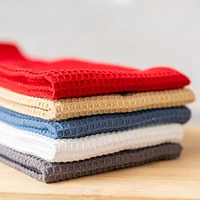 Fabstyles Broadway Waffle Cotton Kitchen Towels, Soft Quick-Drying, and Absorbent Waffle Design Multi-Purpose Wash Cloths Dish Scrubber, 28" X 18"