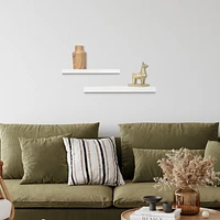 Hometrends 18 inch White  Floating Shelves - 2 PC Set, 2 PC 18 inch White Floating Shelves