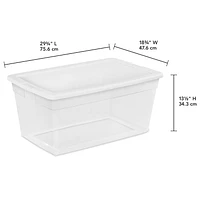 Sterilite 85L BoÎte Rangement -Blanc - 4 pq.