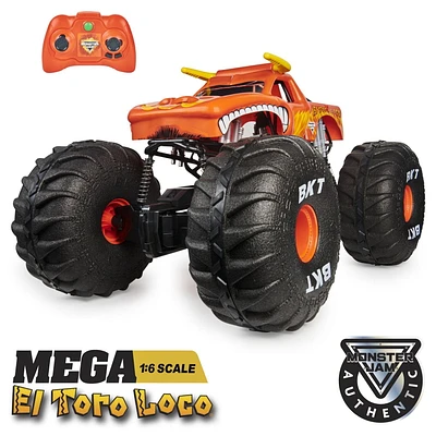 Monster Jam, Monster truck tout-terrain radiocommandé MEGA El Toro Loco officiel pour garçons, enfants et adultes, échelle 1:6