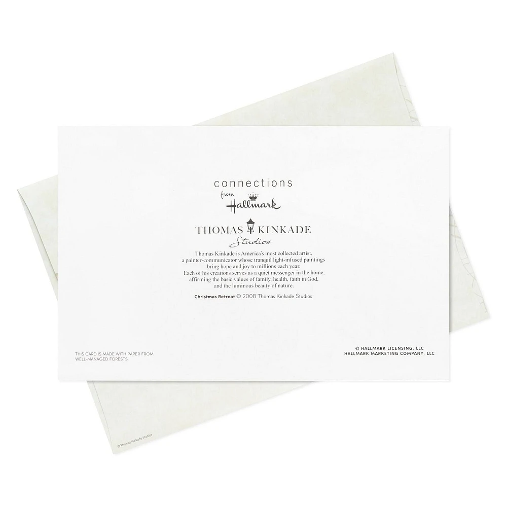 Boîte de 24 cartes de Noël Connections de Hallmark (Cabane en bois rond, œuvre de Thomas Kinkade)