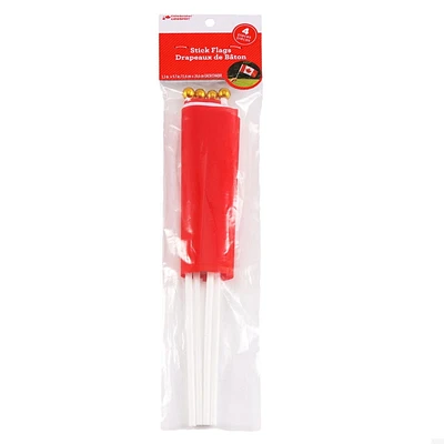 Way to Celebrate 4 Pack Handheld Canada Canadian Stick Flags, Flag Size: 5.3" x 9.7", 4 Flags per Package