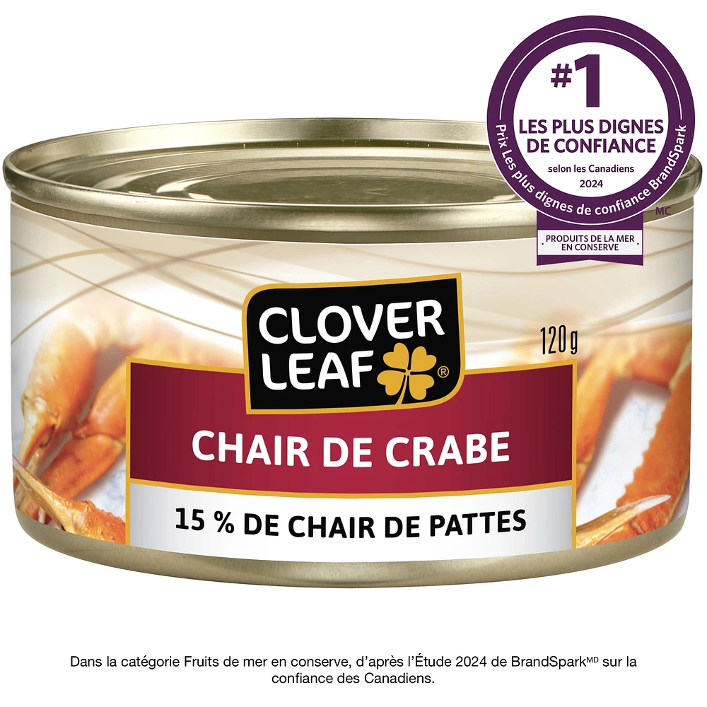 Clover Leaf Crabmeat with 15% Leg Meat, 120 g