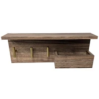 Hometrends 16" Walnut Shelf Wall Organizer
