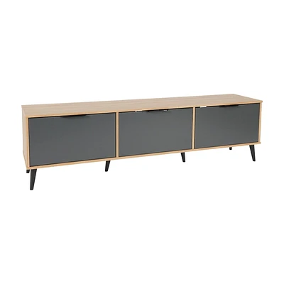Meuble télé Cole Modern de 71 po de long avec armoire de rangement