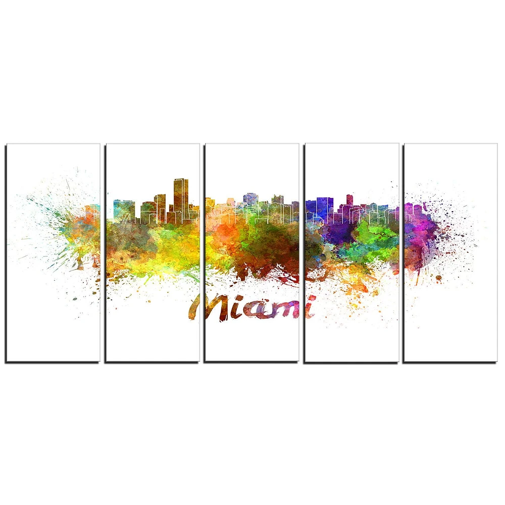 Design Art La Ligne D'Horizon De Miami Art Sur Toile