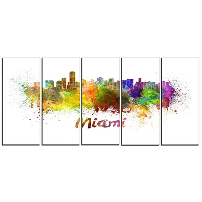 Design Art La Ligne D'Horizon De Miami Art Sur Toile