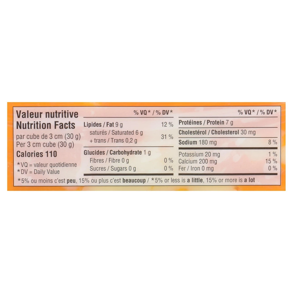 Laiterie Chalifoux Maison Riviera 31 % Milk Fat. Mild Orange Cheddar Cheese 270G, Riviera Mild 270G