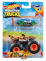 Coffret de 2 véhicules Tiger Shark Monster Trucks Hot Wheels, avec 1 camion à l’échelle 1:64