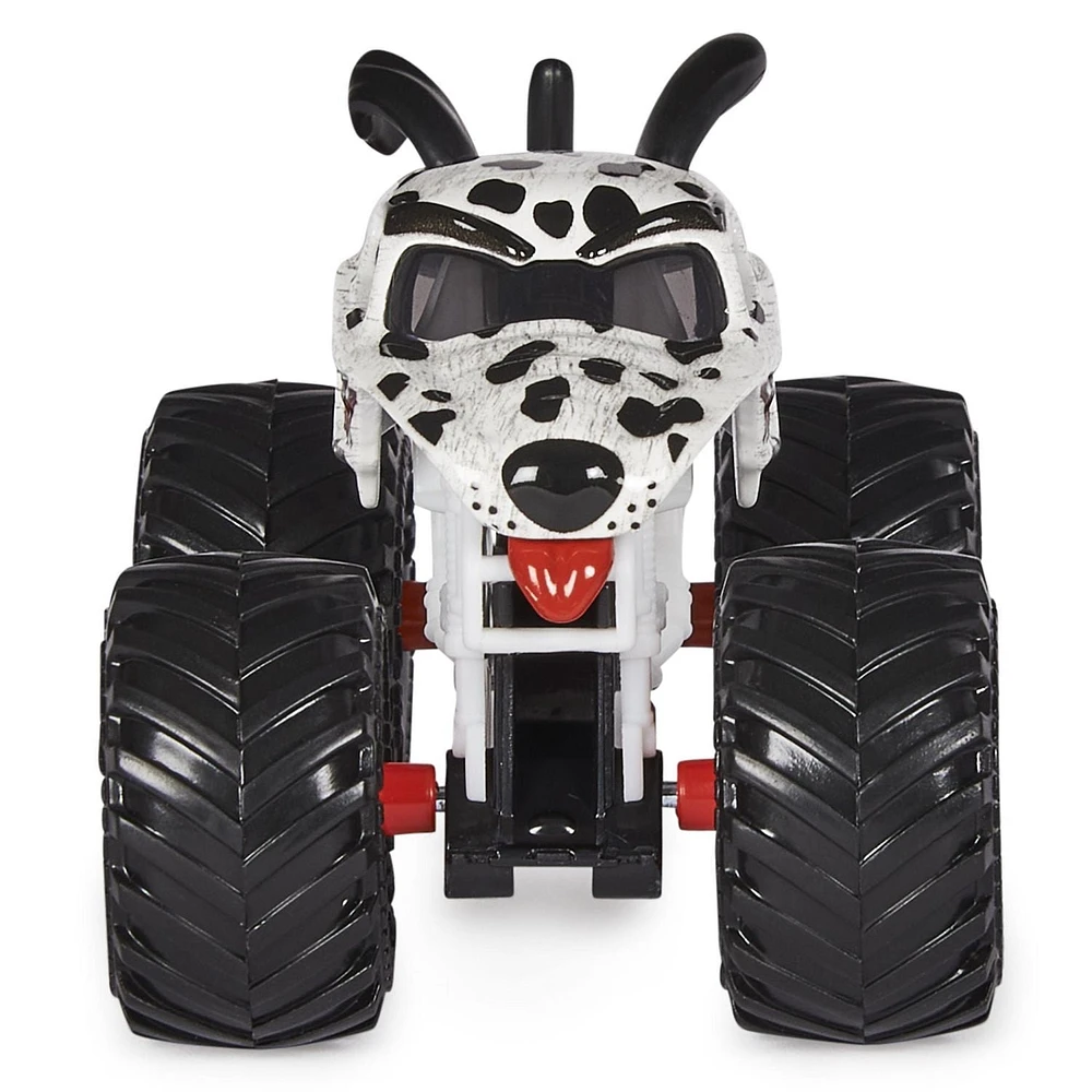 Monster Jam, Monster truck Monster Mutt Dalmatian officiel, véhicule en métal moulé, échelle 1:64