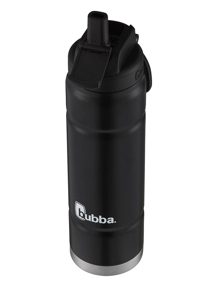 bubba Trailblazer Stainless Steel Water Bottles with Two Extra Interchangeable Lids, 24 oz, 2 Count, 709 mL